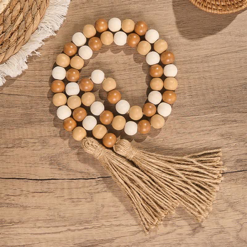 Buddha Stones Dekoracja w stylu boho z koralików i frędzli, sprzyjająca uważnemu życiu - 100 cm - image 8
