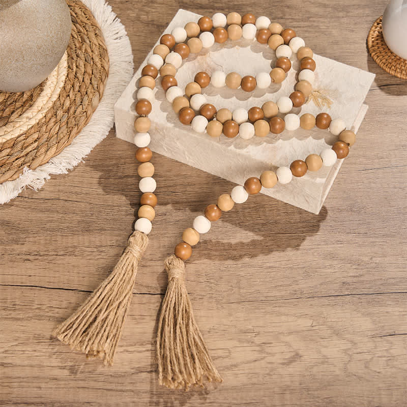 Buddha Stones Dekoracja w stylu boho z koralików i frędzli, sprzyjająca uważnemu życiu - image 16