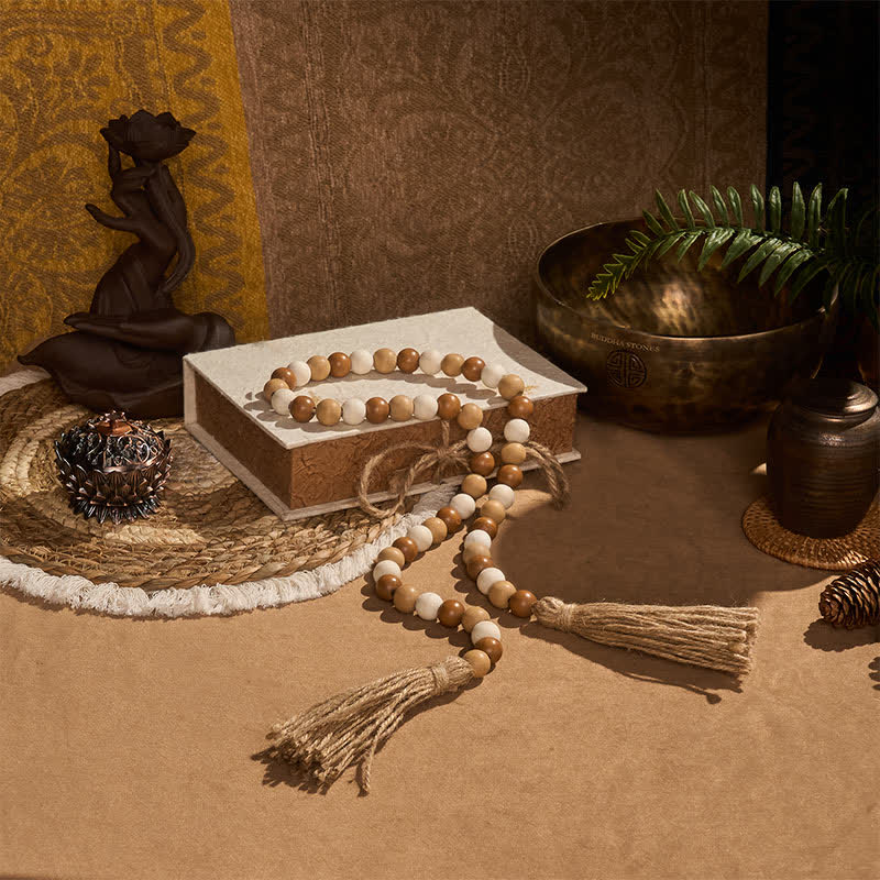 Buddha Stones Dekoracja w stylu boho z koralików i frędzli, sprzyjająca uważnemu życiu - image 12