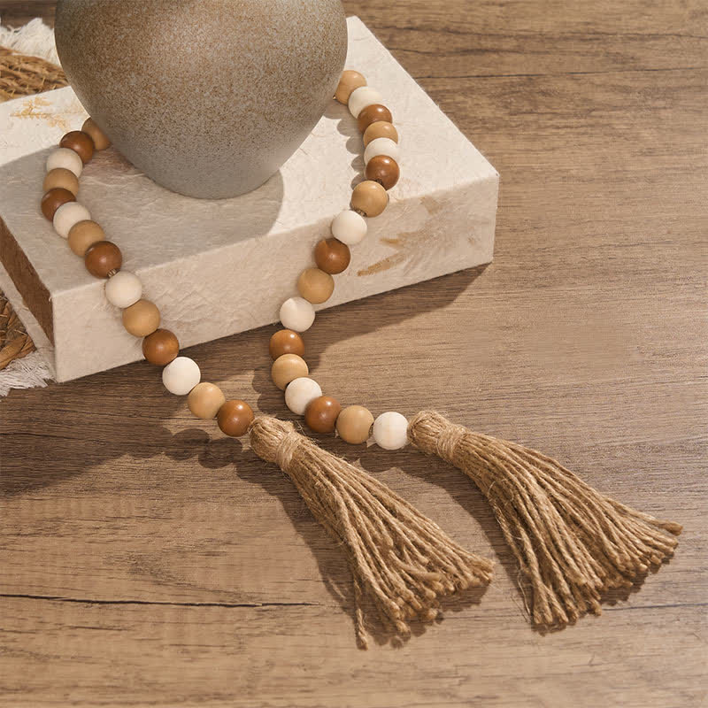 Buddha Stones Dekoracja w stylu boho z koralików i frędzli, sprzyjająca uważnemu życiu - image 3