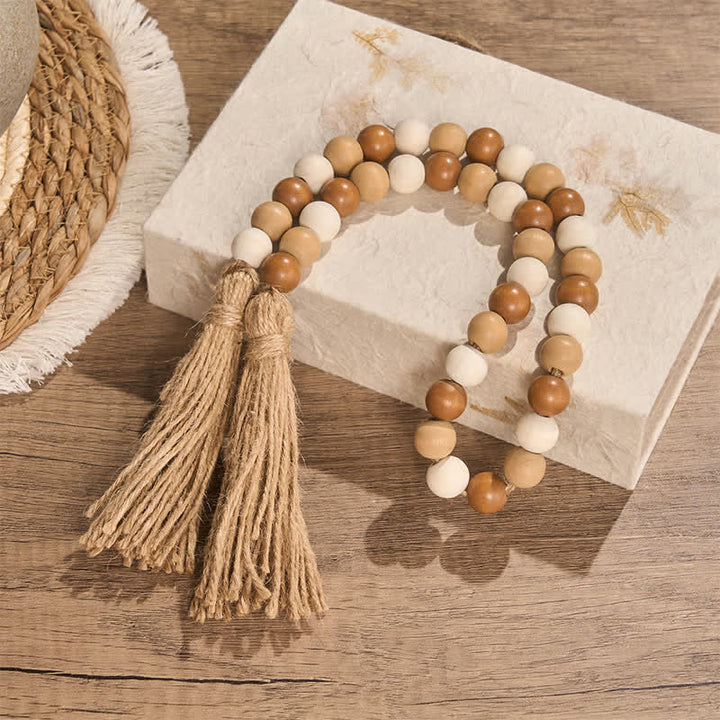 Buddha Stones Dekoracja w stylu boho z koralików i frędzli, sprzyjająca uważnemu życiu - image 2