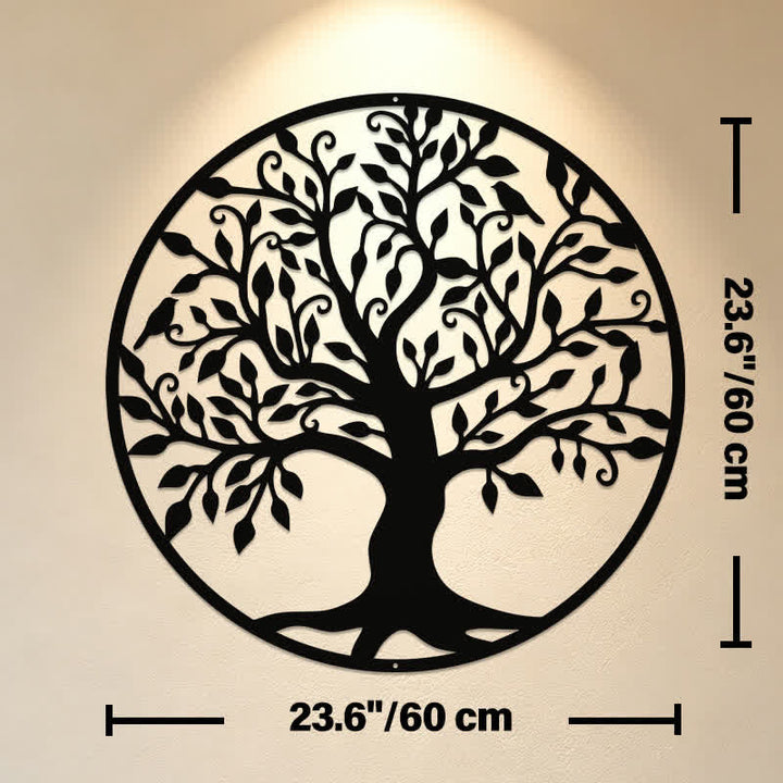 Buddha Stones Okrągły metalowy symbol drzewa życia jedności, symbole o znaczeniu - Ok. 60 cm x 60 cm x 0,12 cm / 23,62 cala x 23,62 cala x 0,05 cala - image 12