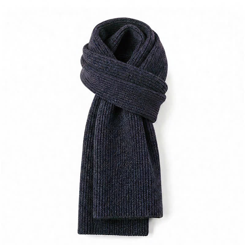 Buddha Stones Jesienno-zimowy gruby dzianinowy klasyczny szalik męski do pracy - Marynarka wojenna - image 1