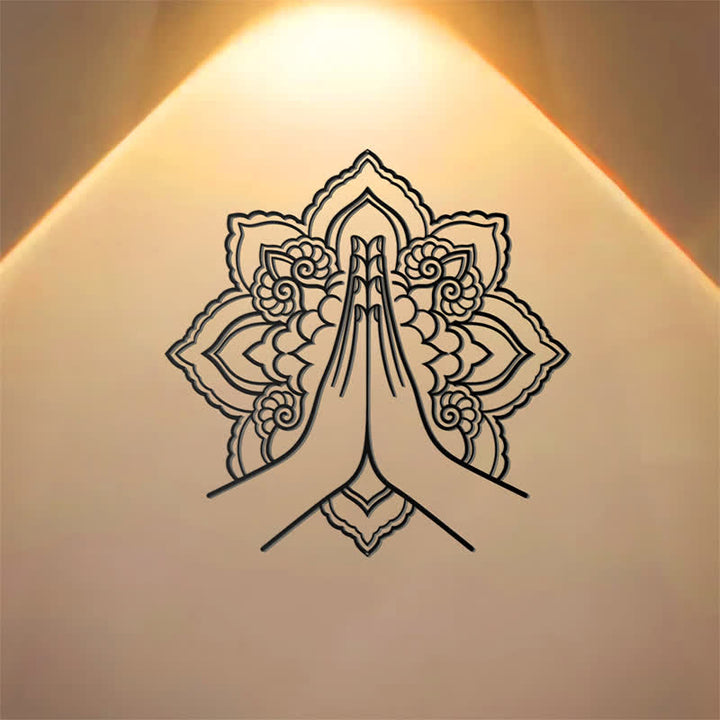 Buddha Stones Metalowa dekoracja ścienna Namaste Mandala Peace - image 0