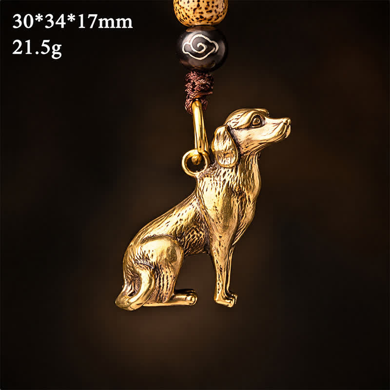 Buddha Stones Mosiężne plecione breloki z chińskim znakiem zodiaku i szczęściem - image 28
