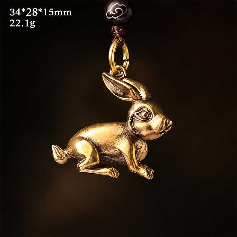 Buddha Stones Mosiężne plecione breloki z chińskim znakiem zodiaku i szczęściem - image 16