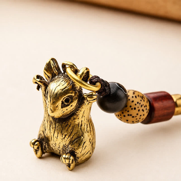Buddha Stones Mosiężne plecione breloki z chińskim znakiem zodiaku i szczęściem - image 10