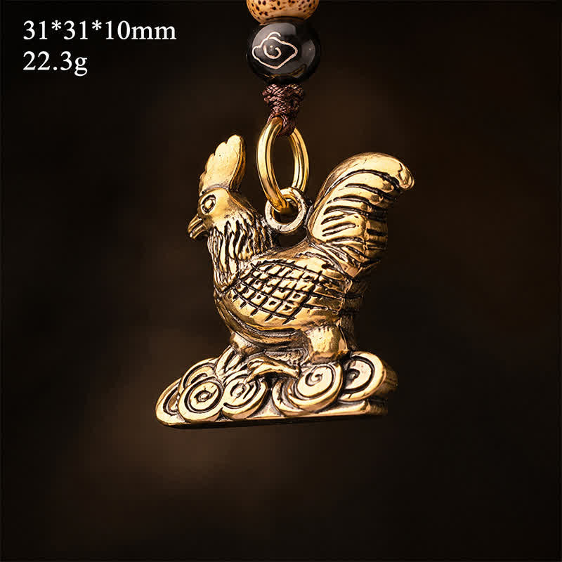 Buddha Stones Mosiężne plecione breloki z chińskim znakiem zodiaku i szczęściem - image 26
