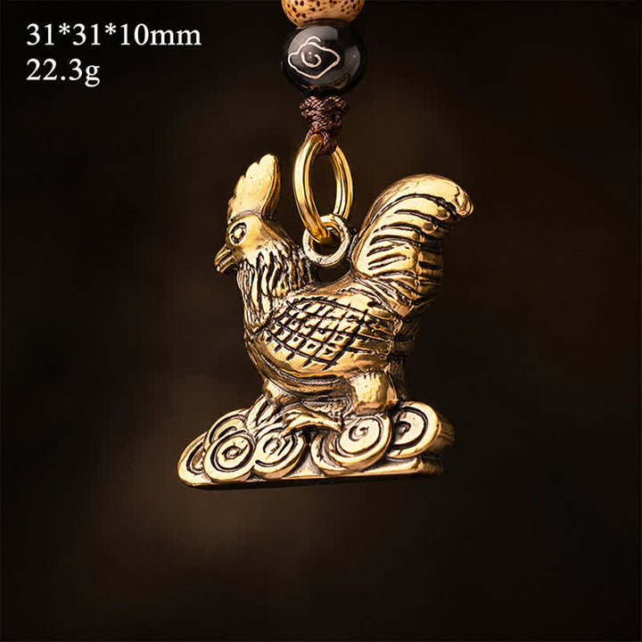 Buddha Stones Mosiężne plecione breloki z chińskim znakiem zodiaku i szczęściem - image 26