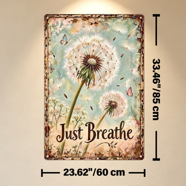 Buddha Stones "Just Breathe" - rustykalny wzór z dmuchawcem, metalowa, żelazna, znacząca sztuka ścienna - Ok. 60 cm x 85 cm x 0,15 cm / 23,62 cala x 33,46 cala x 0,06 cala - image 10
