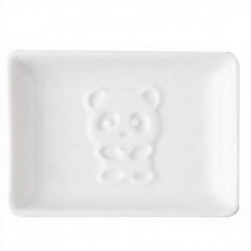 Buddha Stones Biała ceramiczna miseczka na sos w kształcie pandy - Kwadrat (ok. 9 cm × 6,5 cm × 1,8 cm) - Uścisk - image 5