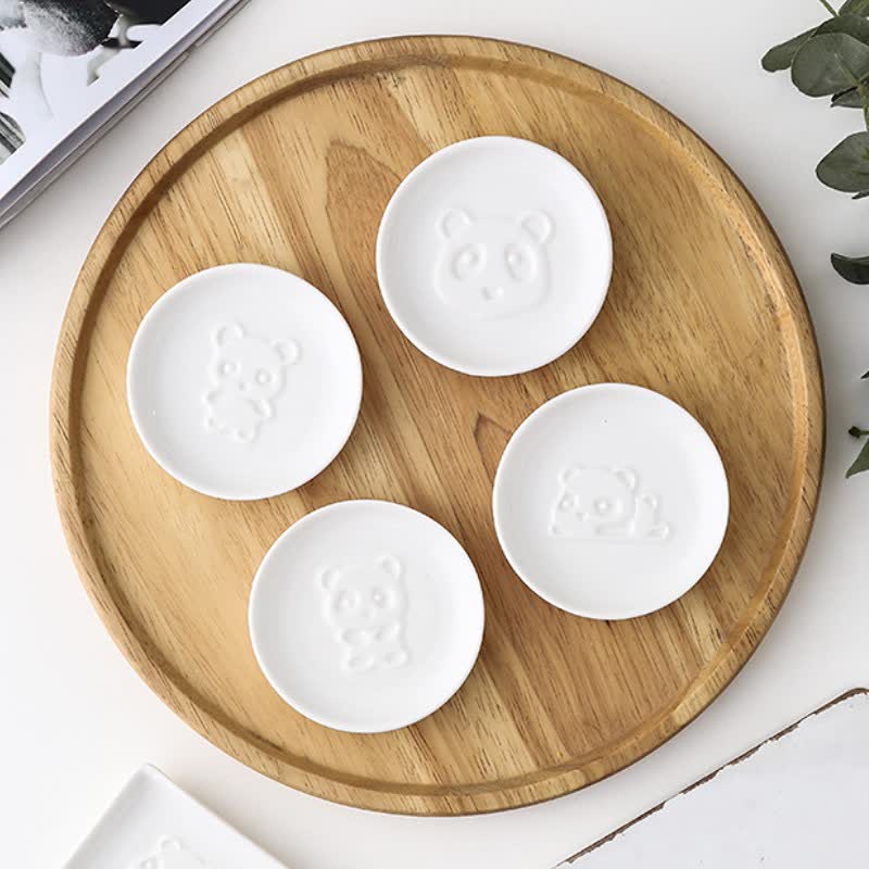 Buddha Stones Biała ceramiczna miseczka na sos w kształcie pandy - image 12