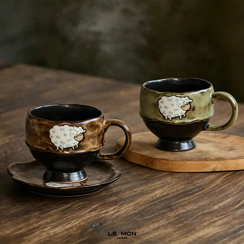 Buddha Stones Rok Kozy Uroczy Owca Ceramiczny Kubek do Kawy 250 ml - image 0