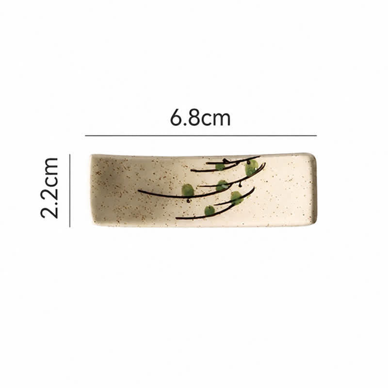 Buddha Stones Naturalny ceramiczny uchwyt na pałeczki Harmony w kropki - Gałązki wierzby (ok. 6,8 cm × 2,2 cm × 1,5 cm) - image 8