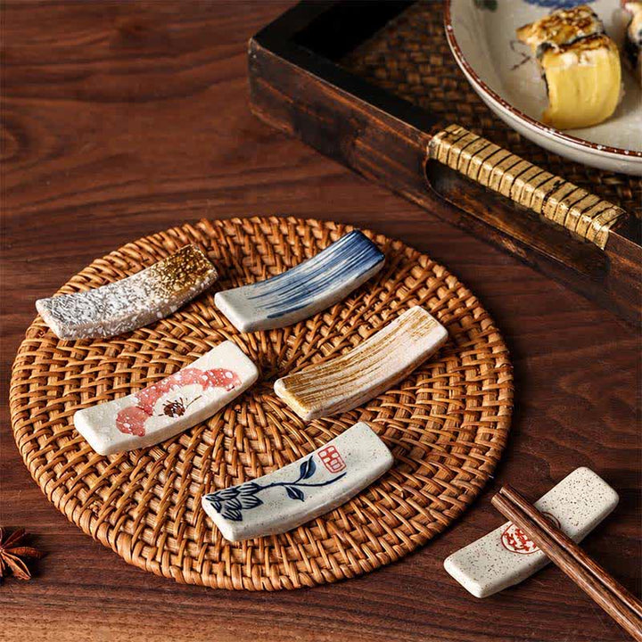 Buddha Stones Naturalny ceramiczny uchwyt na pałeczki Harmony w kropki - image 26