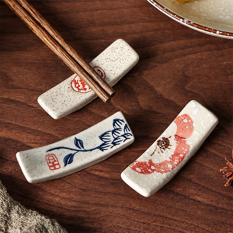 Buddha Stones Naturalny ceramiczny uchwyt na pałeczki Harmony w kropki - image 24