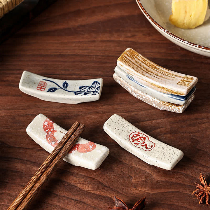 Buddha Stones Naturalny ceramiczny uchwyt na pałeczki Harmony w kropki - image 22