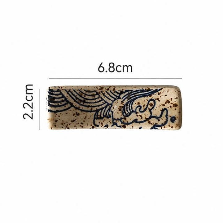 Buddha Stones Naturalny ceramiczny uchwyt na pałeczki Harmony w kropki - Chmury pomyślności (ok. 6,8 cm × 2,2 cm × 1,5 cm) - image 7
