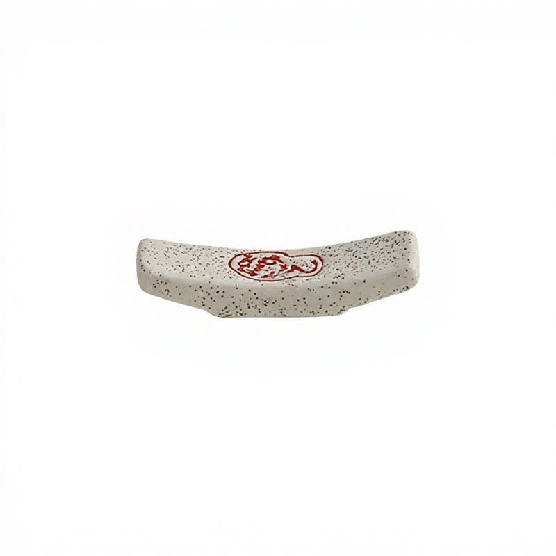 Buddha Stones Naturalny ceramiczny uchwyt na pałeczki Harmony w kropki - Czerwony znaczek (ok. 6,8 cm × 2,2 cm × 1,5 cm) - image 2