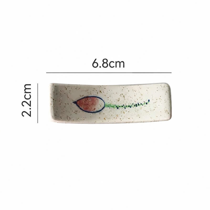 Buddha Stones Naturalny ceramiczny uchwyt na pałeczki Harmony w kropki - Pączek kwiatu (ok. 6,8 cm × 2,2 cm × 1,5 cm) - image 9