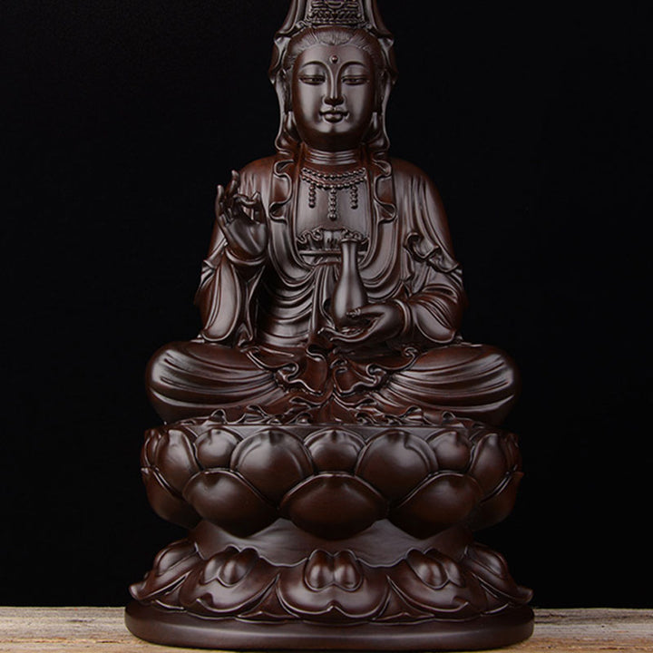 Buddha Stones Awalokiteśwara Hebanowy Lotos Harmonia Błogosławieństwo Dekoracja Domu - image 3