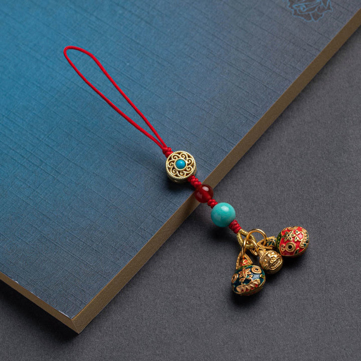 Buddha Stones Złoto Połykanie Bestii Rodzina Szczęście Samochód Brelok Telefon Wiszący Dekoracja