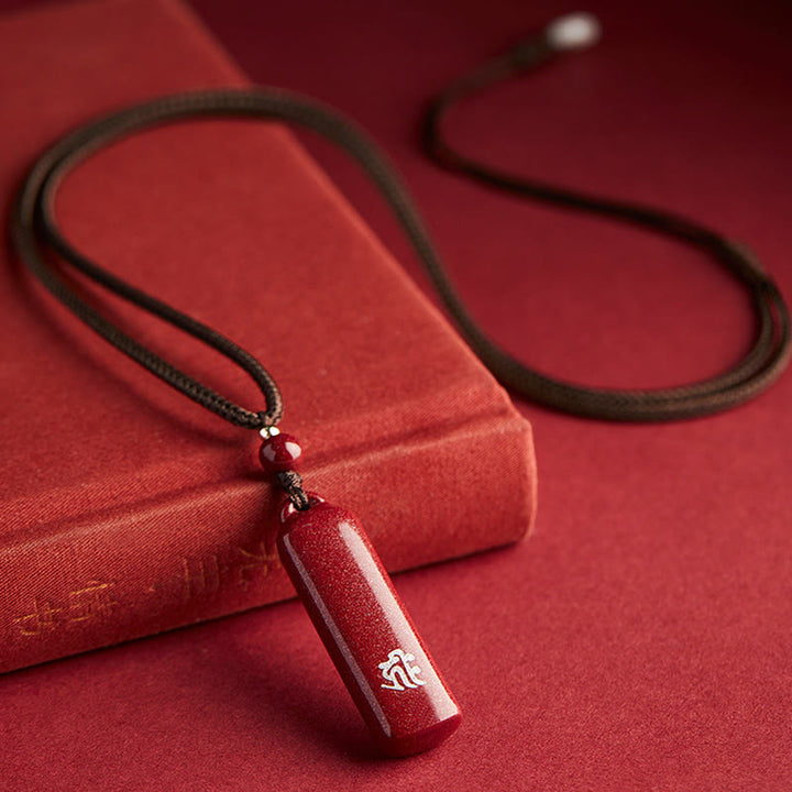 Chiński zodiak natalny budda cynober amulet ochrona sznurkowy naszyjnik wisior - image 4