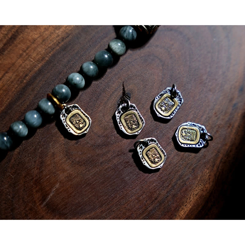 Buddha Stones 925 Srebro Sterling 108 Koraliki Mala Kamień Orle Oko Kamień Księżycowy Pozytywna Bransoletka