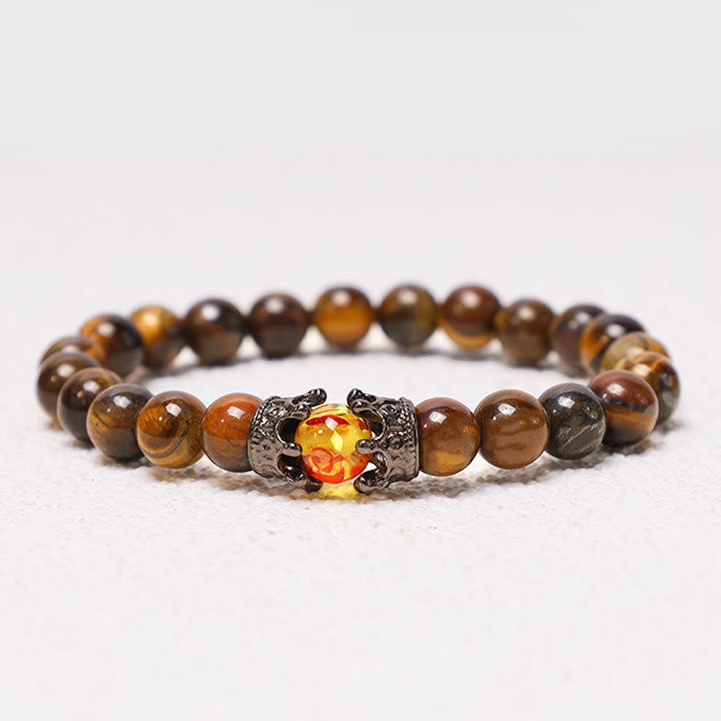 Buddha Stones Naturalny Kamień Król i Królowa Korona Uzdrawiająca Energia Koraliki Bransoletka Dla Par