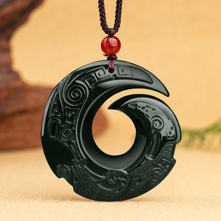 Buddha Stones Szczęście Poprawia Projekt Wzór Naturalny Hetian Cyan Jade Naszyjnik Sukces Wisiorek