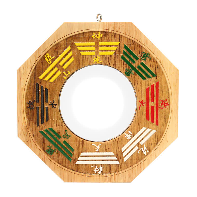 Feng Shui Bagua Mapa Peach Wood Równowaga Energii Lustro - Lustro wypukłe mapy Bagua – 15,5 cm - image 4