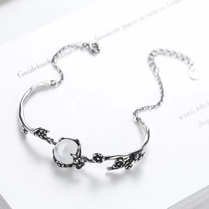 Bransoletka Buddha Stones Plum Blossom Chalcedon Positive