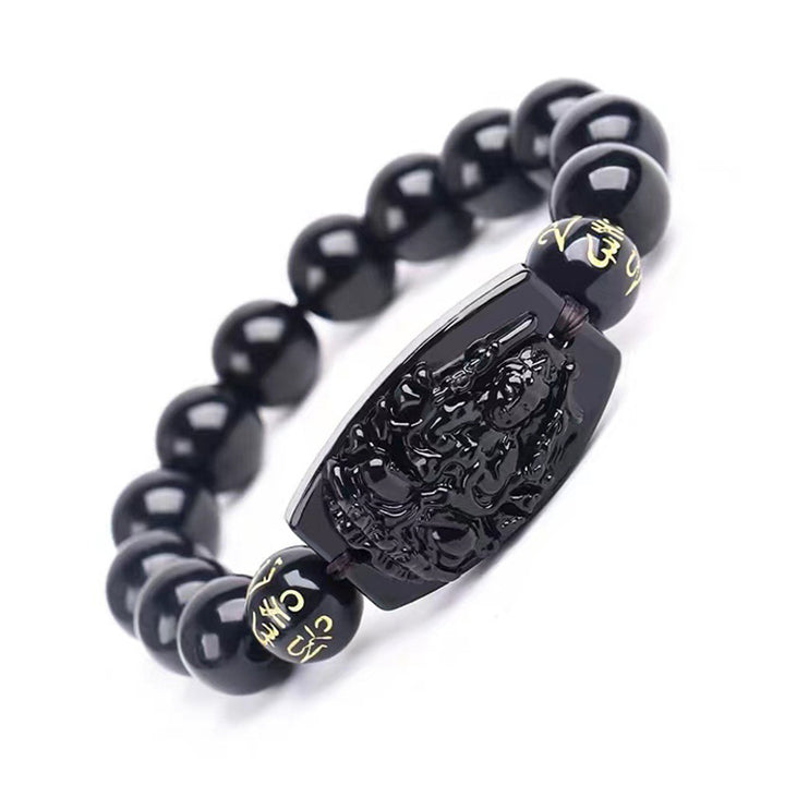 Bransoletka ochronna z obsydianu zodiaku Buddha Stones