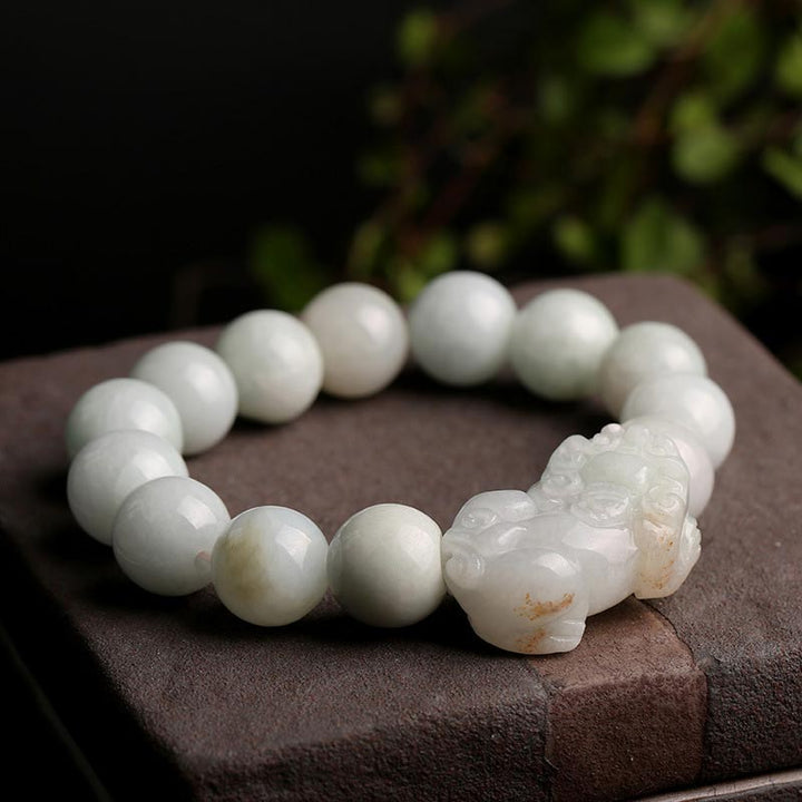 Buddha Stones Fengshui Bogactwo Dobrobyt Jadeit PiXiu Szczęście Bransoletka - image 4