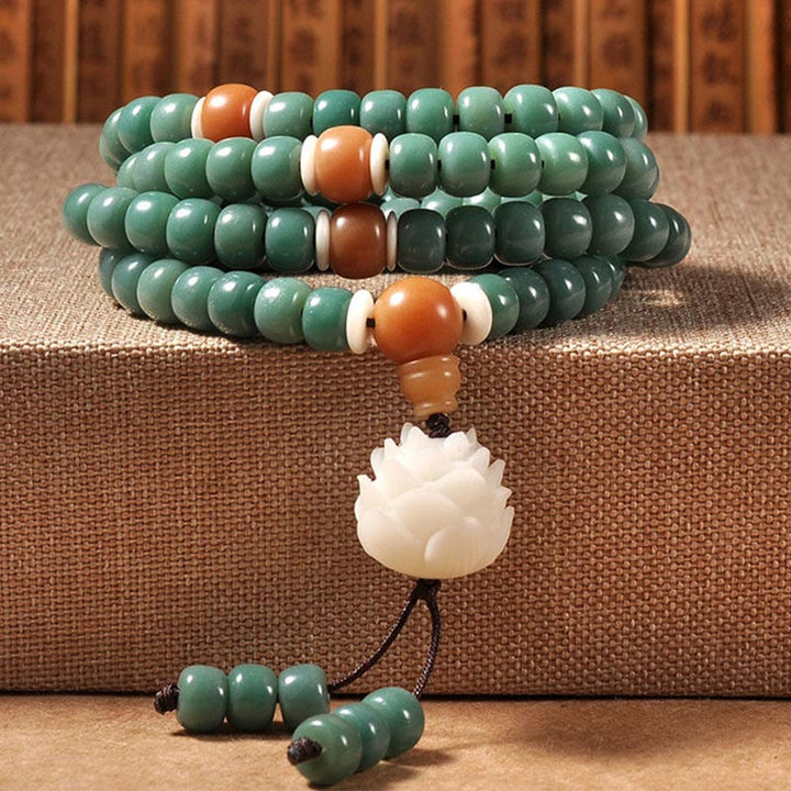 Bransoletka sukcesu Buddha Stones Lotus Cyan Bodhi Seed