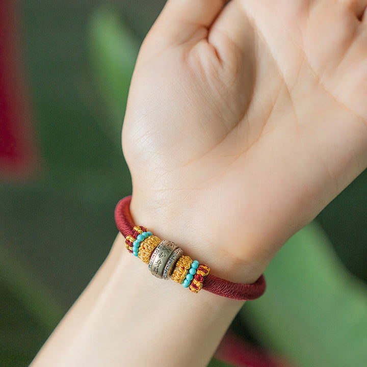 Buddha Stones Ręcznie Robione Tybetańskie Amulet King Kong Knot Ochrona Szczęścia Bransoletka Pleciona - image 3