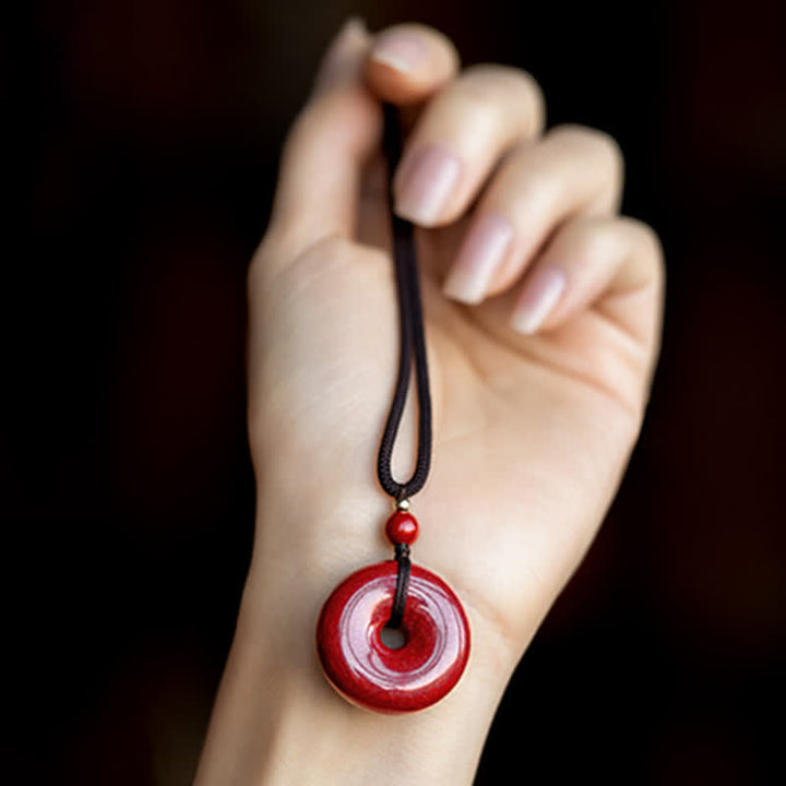 Naszyjnik z Buddha Stones Cinnabar Peace Buckle Calm Blessing