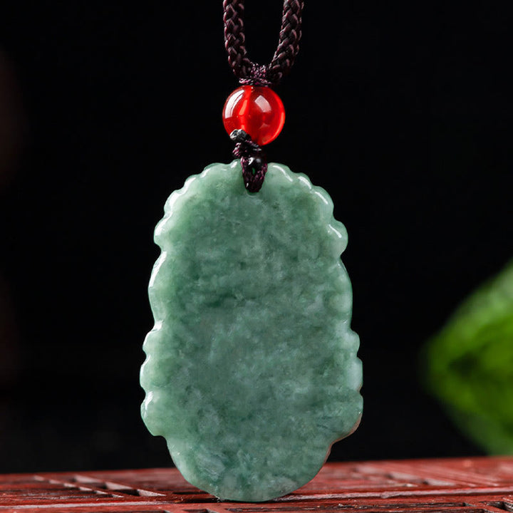 Buddha Stones Naturalny Jadeit 12 Chiński Zodiak Naszyjnik Wisiorek Dobrobytu - image 12