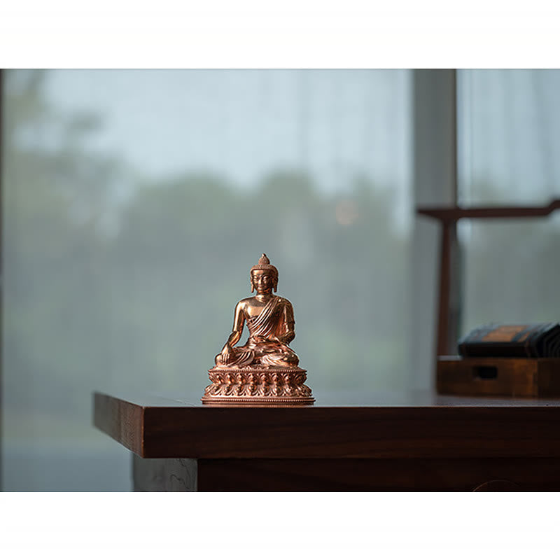 Figurka Buddy Gautama Shakyamuni Spokój Miedziana Statua Dekoracja Domu