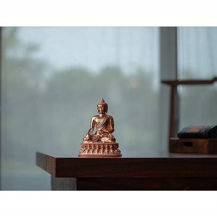 Figurka Buddy Gautama Shakyamuni Spokój Miedziana Statua Dekoracja Domu