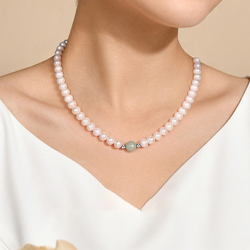 Buddha Stones 925 Srebro Sterlingowe Naturalne Perły Jade Healing Naszyjnik Bransoletka Kolczyki Z Pudełkiem Prezentowym - image 1