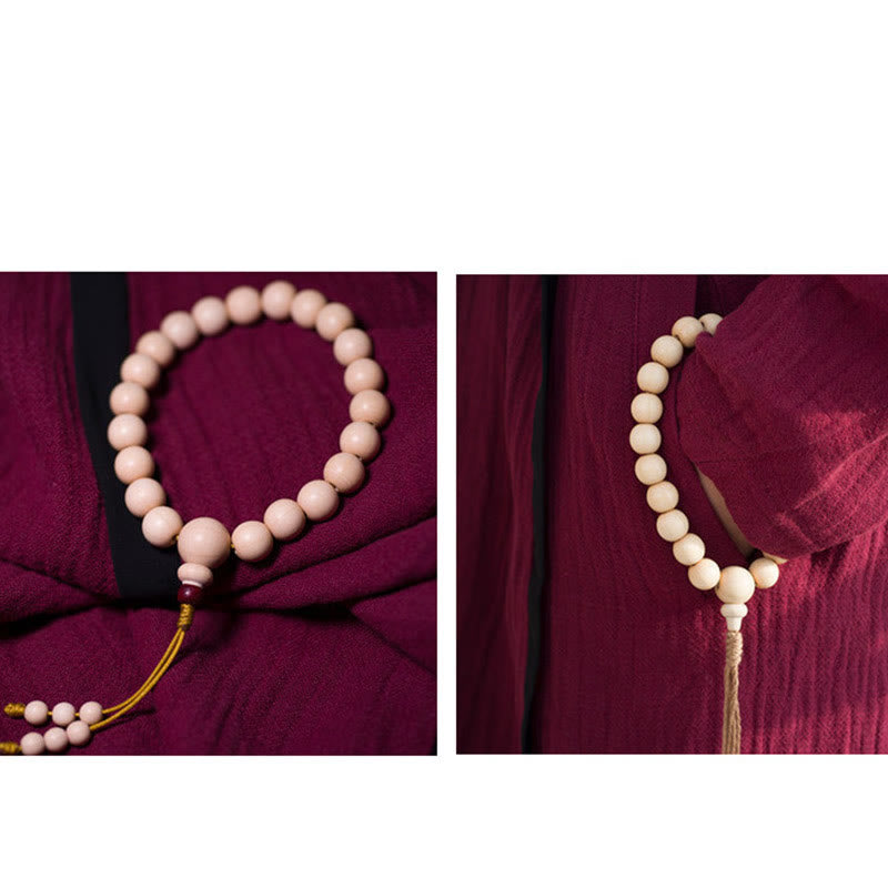 Buddha Stones Naturalne Abelia Biflora Drewno Błogosławieństwo Nadgarstek Mala