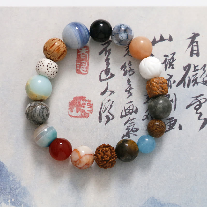 Buddha Stones Naturalne Nasiona Bodhi Kryształ Kamień Agat Trzyma Z Daleka Bransoletka Od Złych Duchów