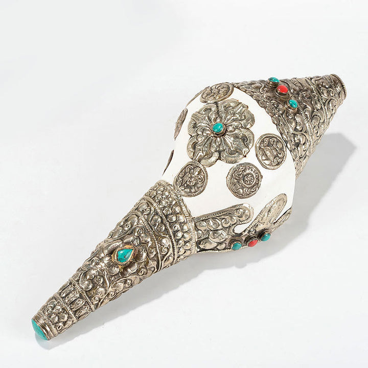 Tybetańska naturalna muszla Shankha Conch Shell Seashell Wealth szczęśliwa dekoracja domu - Bardzo duży sak 31*12,5 cm - image 11