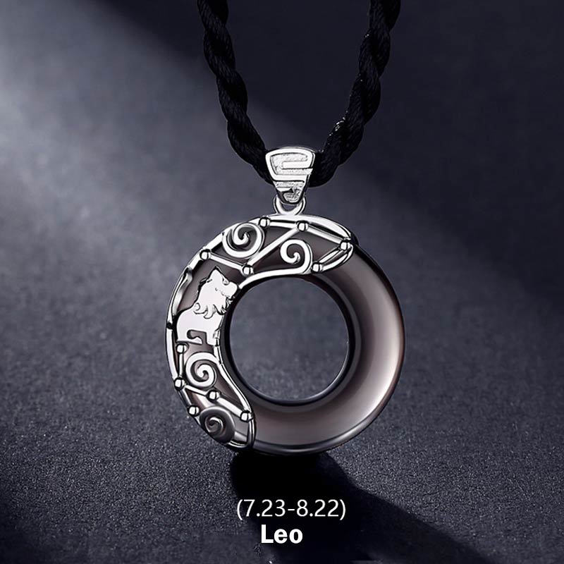 Buddha Stones 12 konstelacji zodiaku Obsydian lodowy Błogosławieństwo Okrągły naszyjnik