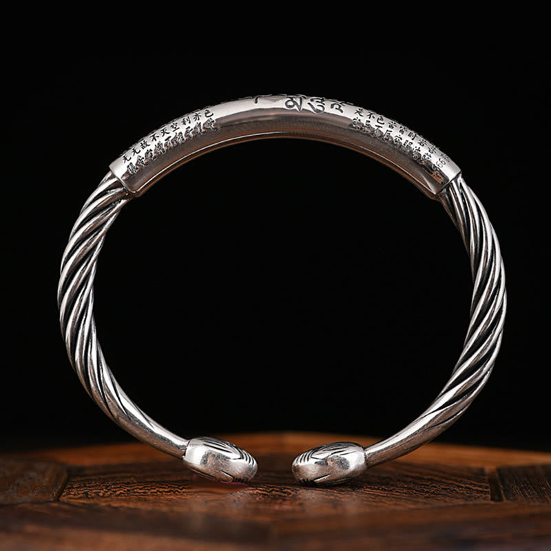 Buddha Stones Tybetańskie Om Mani Padme Hum Heart Sutra Czystość Bransoletka Mankietowa - image 7