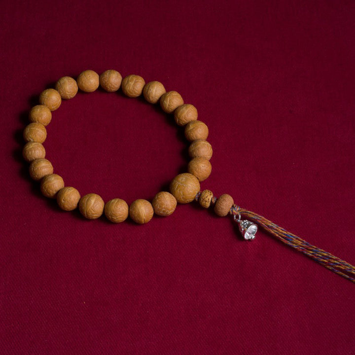 Buddha Stones Nasiona Bodhi Szczęście Pomyślność Mala na nadgarstek Tassel Mala kieszonkowa