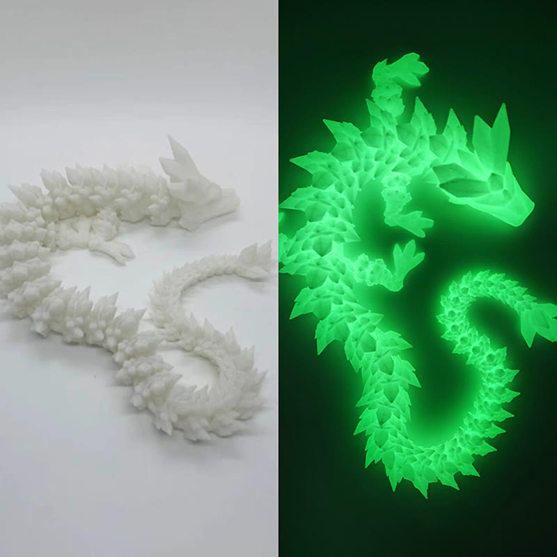Buddha Stones Feng Shui Smok Świecący 3D Drukowany Smok Szczęście Sukces Dekoracja Domu - Świecący zielony smok 60cm - image 18