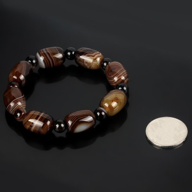 Bransoletka Buddha Stones Natural Sardonyx Courage Happiness