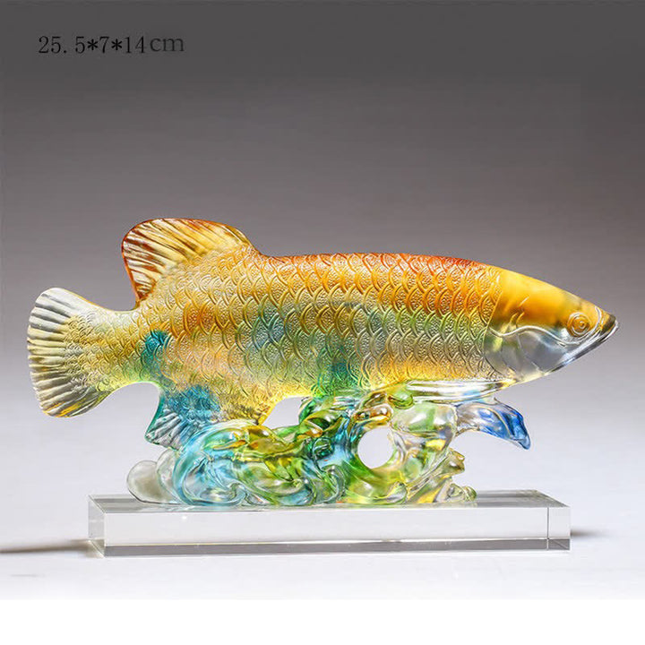 Ręcznie robiony kryształowy element sztuki Liuli Koi Fish Luck Home Office Decoration